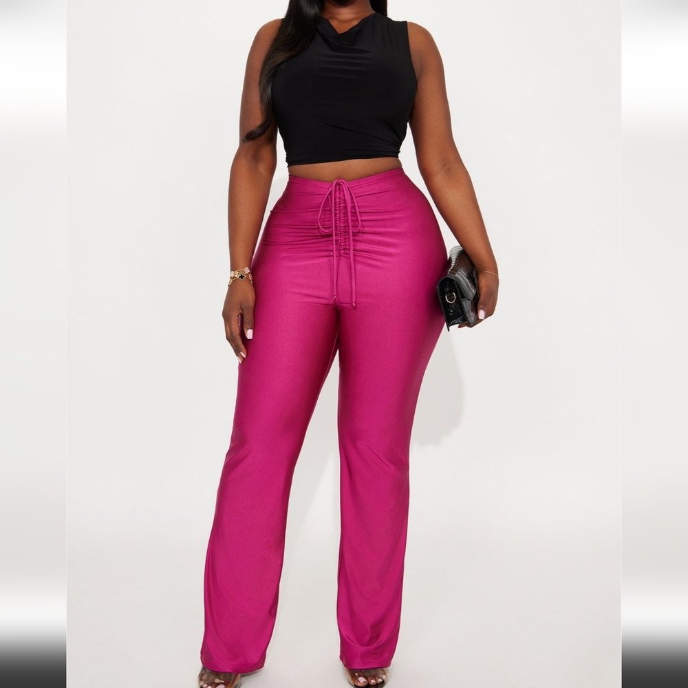 Pink Ruched Pants - Picture 2 of 5